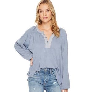 Free People Acadia Henley Top in Blue